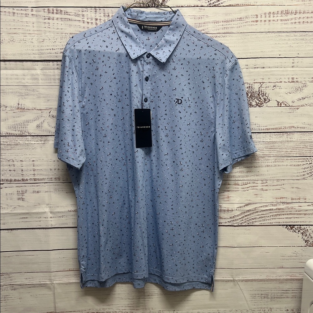 7 Diamonds Light Blue Golf Polo